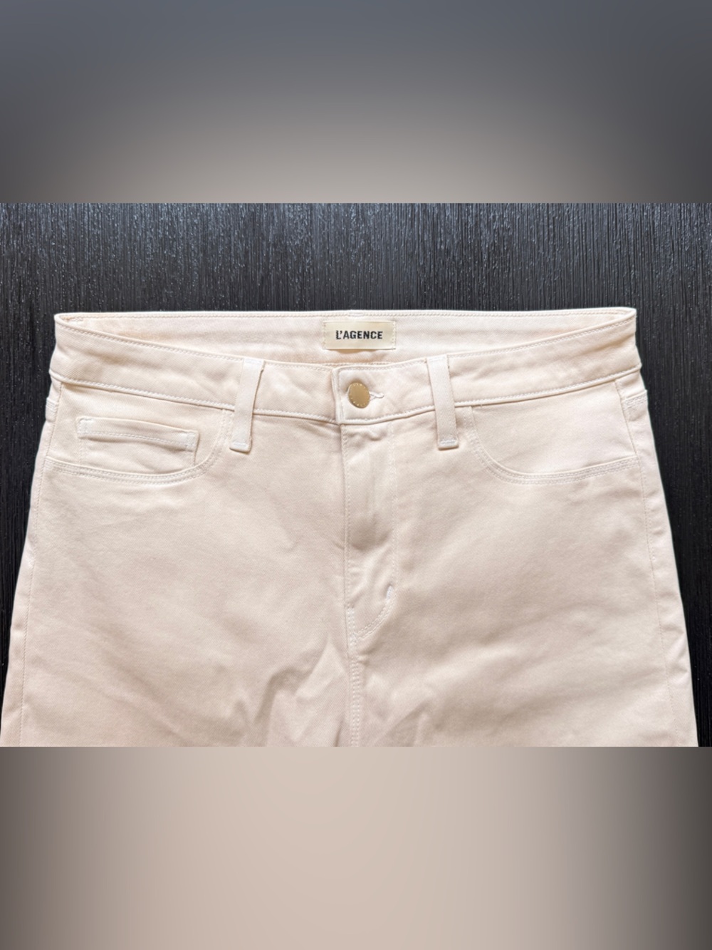 L'AGENCE French Vanilla Coated High-Rise Jeans